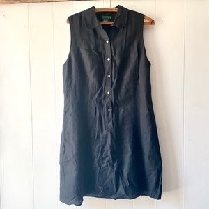 J.Crew Black Linen Shirt Dress (size 12 but fits more like an 8)